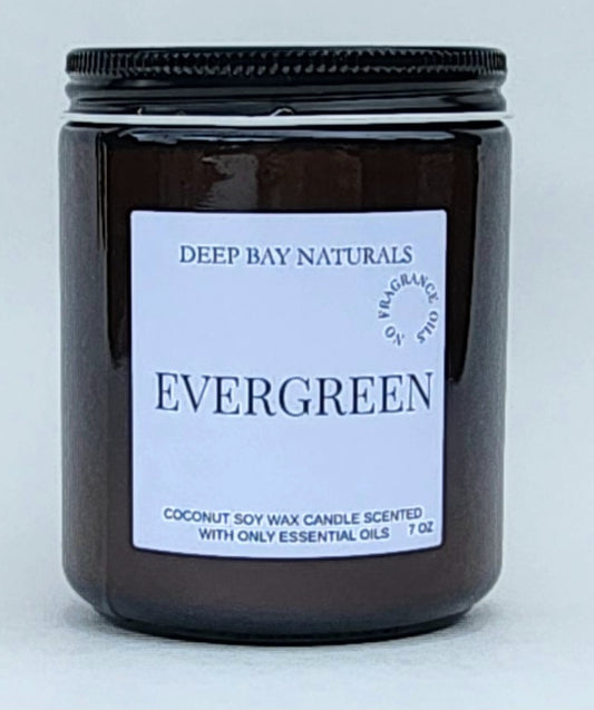 evergreen essential oil candle