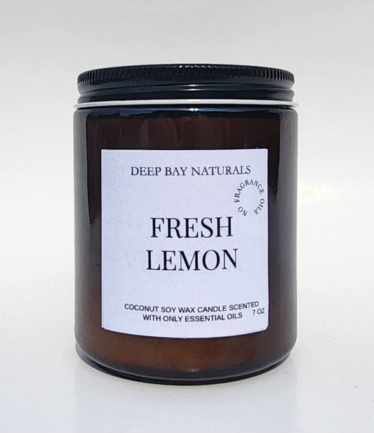 fresh lemon essential oil candle