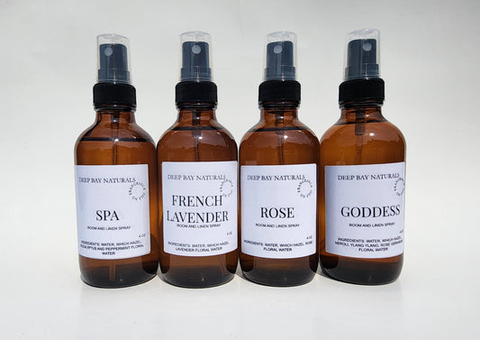 Room and Linen Spray- All Natural, Spa, Fresh Lavender, Rose, Goddess
