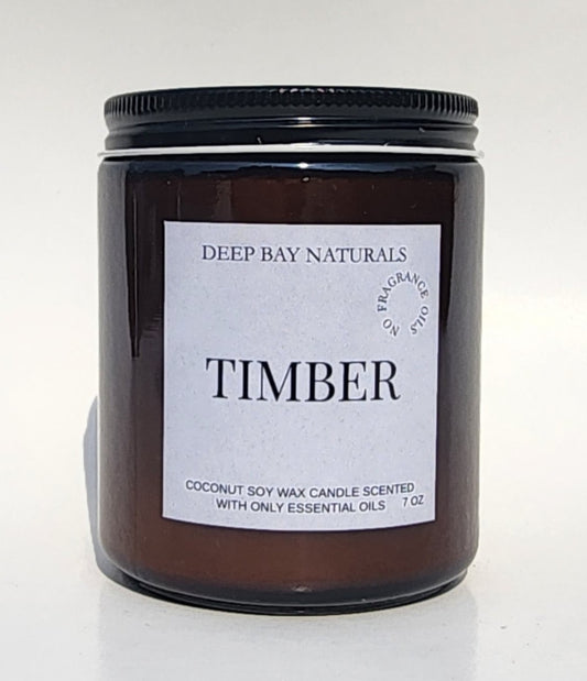 timber essential oil candle